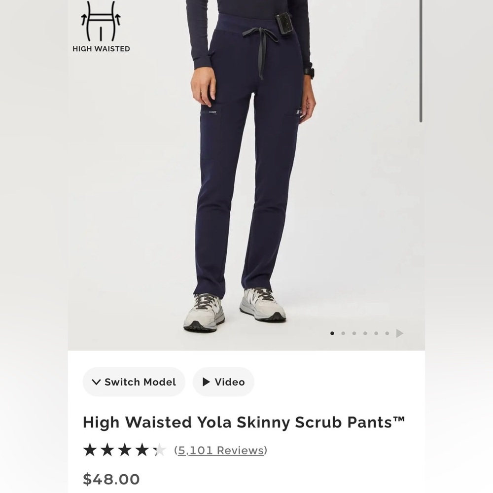 Figs Yola small navy pants